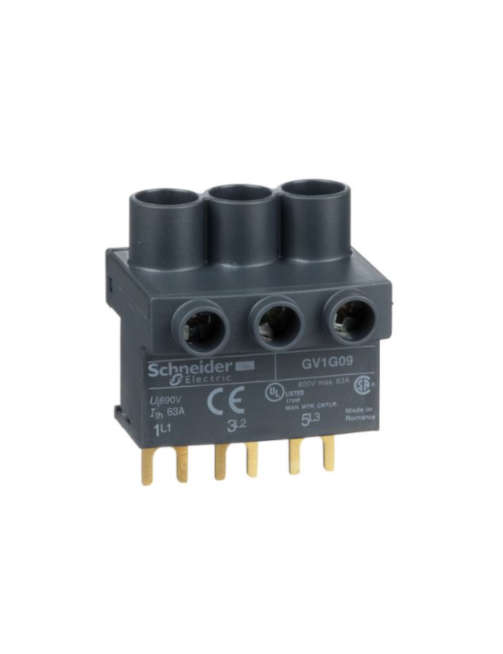 TeSys GV, top feed terminal block, for busbars, 3 P, for TeSys D and TeSys U