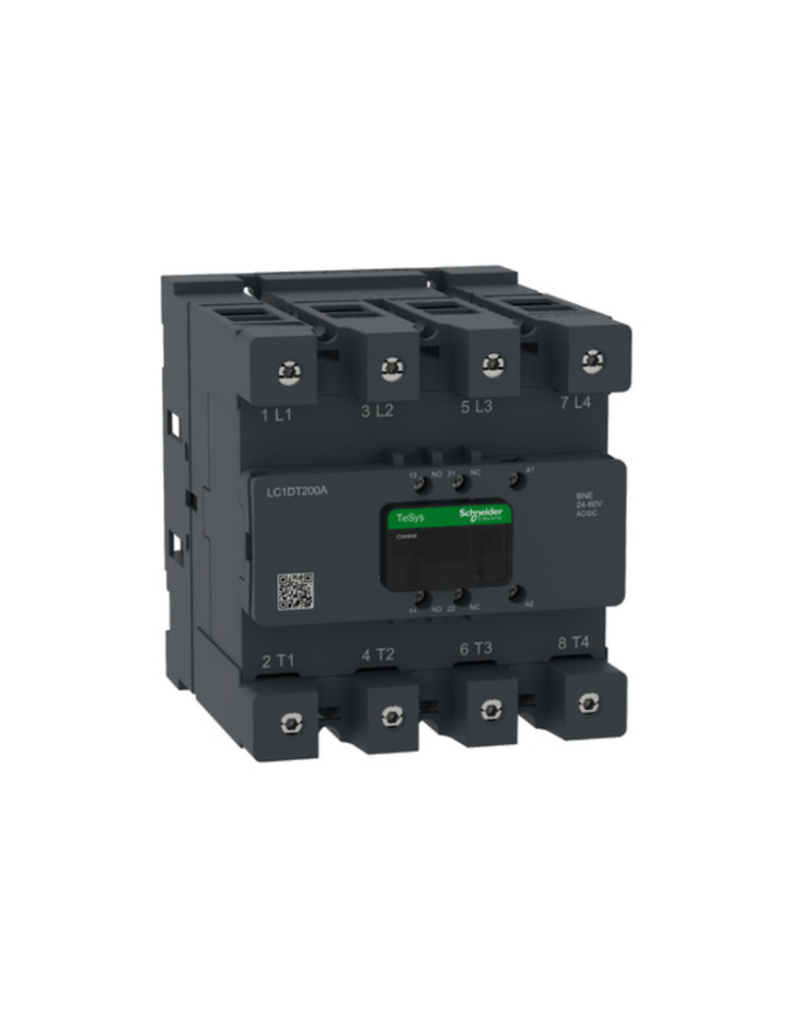 Contactor, Tesys Deca Advanced, 4P(4NO), 160A UL General Purpose, 100-250V AC/DC coil, Everlink