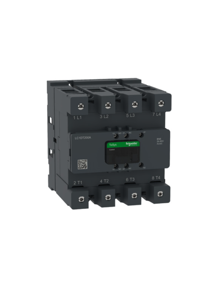 Contactor, Tesys Deca Advanced, 4P(4NO), 160A UL General Purpose, 24-60V AC/DC coil, Everlink