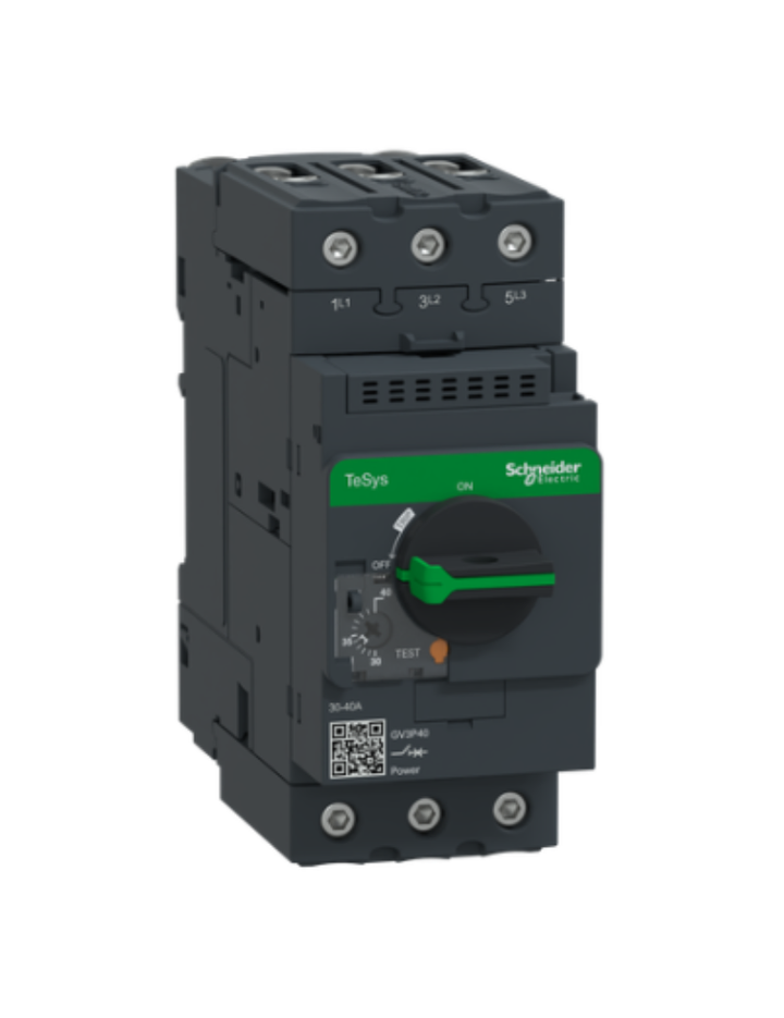 GV3P;TeSys GV;motor circuit breaker;motor protection;thermal magnetic protection;high breaking capacity;rotary handle;EverLink terminals