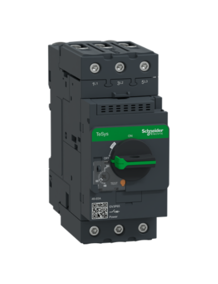GV3P;TeSys GV;motor circuit breaker;motor protection;thermal magnetic protection;high breaking capacity;rotary handle;EverLink terminals