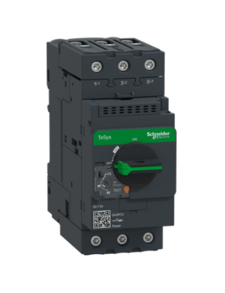 GV3P;TeSys GV;motor circuit breaker;motor protection;thermal magnetic protection;high breaking capacity;rotary handle;EverLink terminals