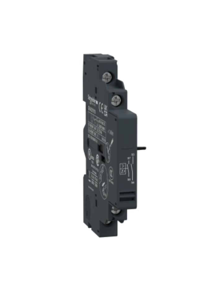 GV2;GV3;GVAD;Tesys GV;auxiliary contact block;instantaneous auxiliary contact;fault signalling;side mounting