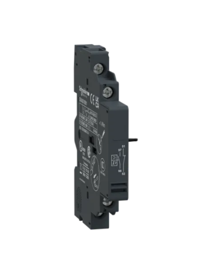 GV2;GV3;GVAD;Tesys GV;auxiliary contact block;instantaneous auxiliary contact;fault signalling;side mounting