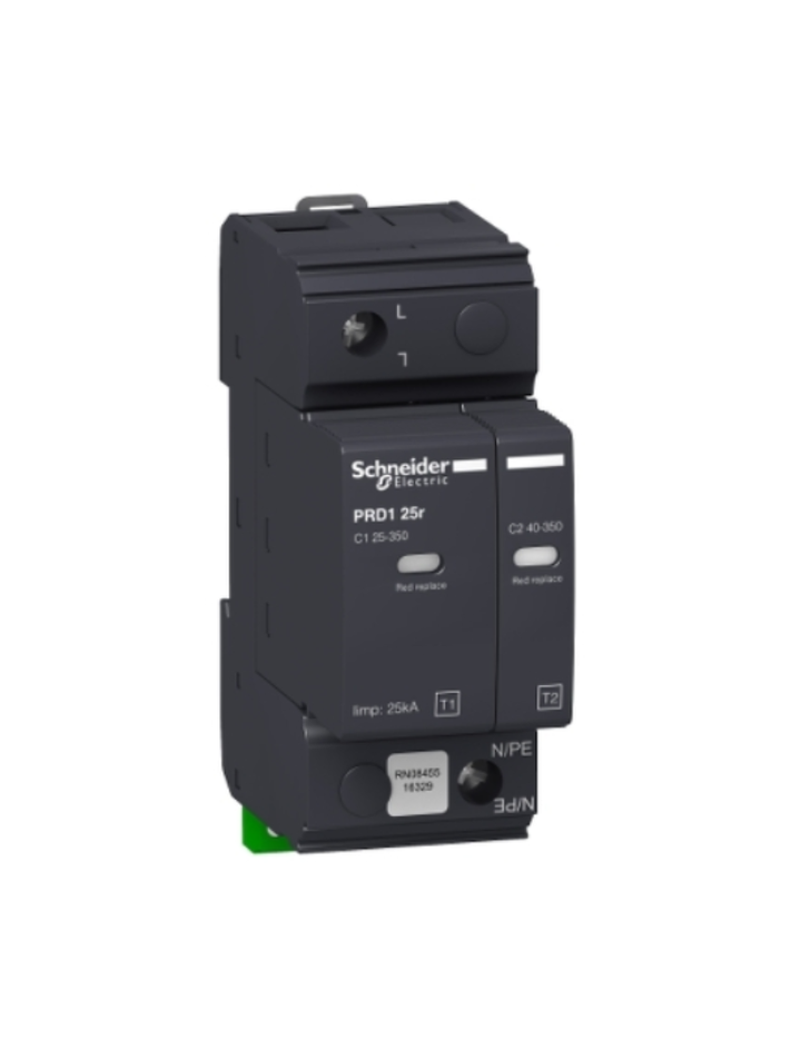 PRD1 25r modular surge arrester - 1 pole - 350V - with remote transfer