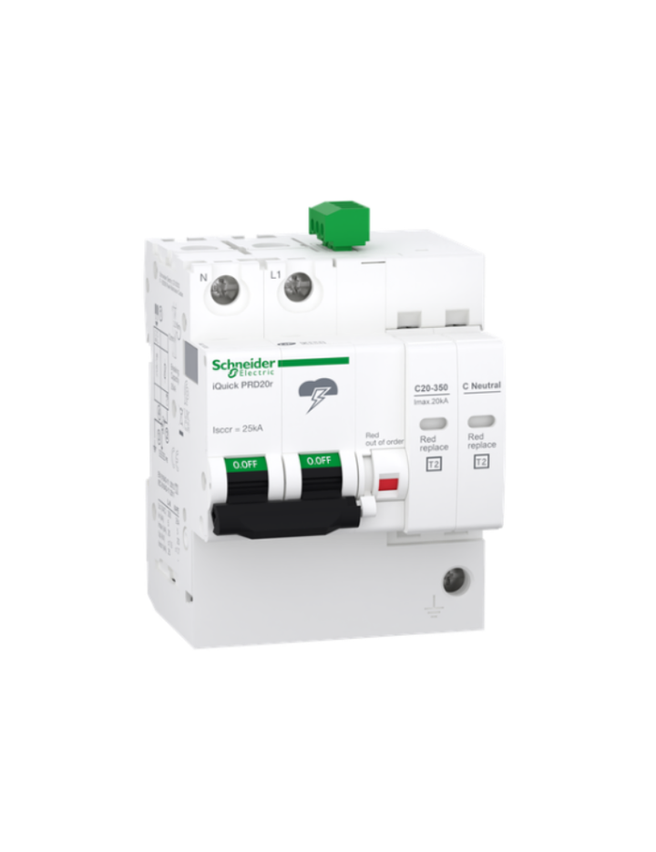 iQuick PRD20r modular surge arrester - 1 pole + N - 350V - with remote transfer