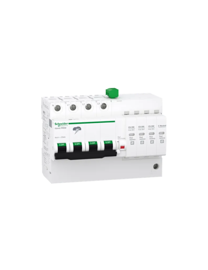 iQuick PRD8r modular surge arrester - 3 poles + N - 350V - with remote transfer