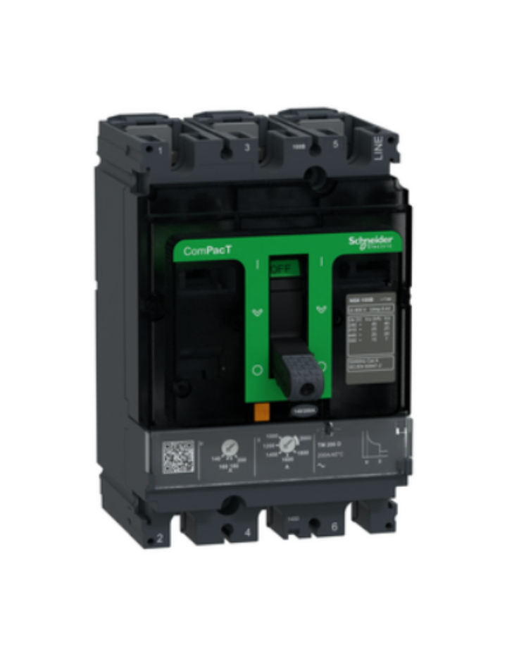 Circuit breaker, ComPacT NSX100B, 25kA/415VAC, 3 poles, TMD trip unit 25A