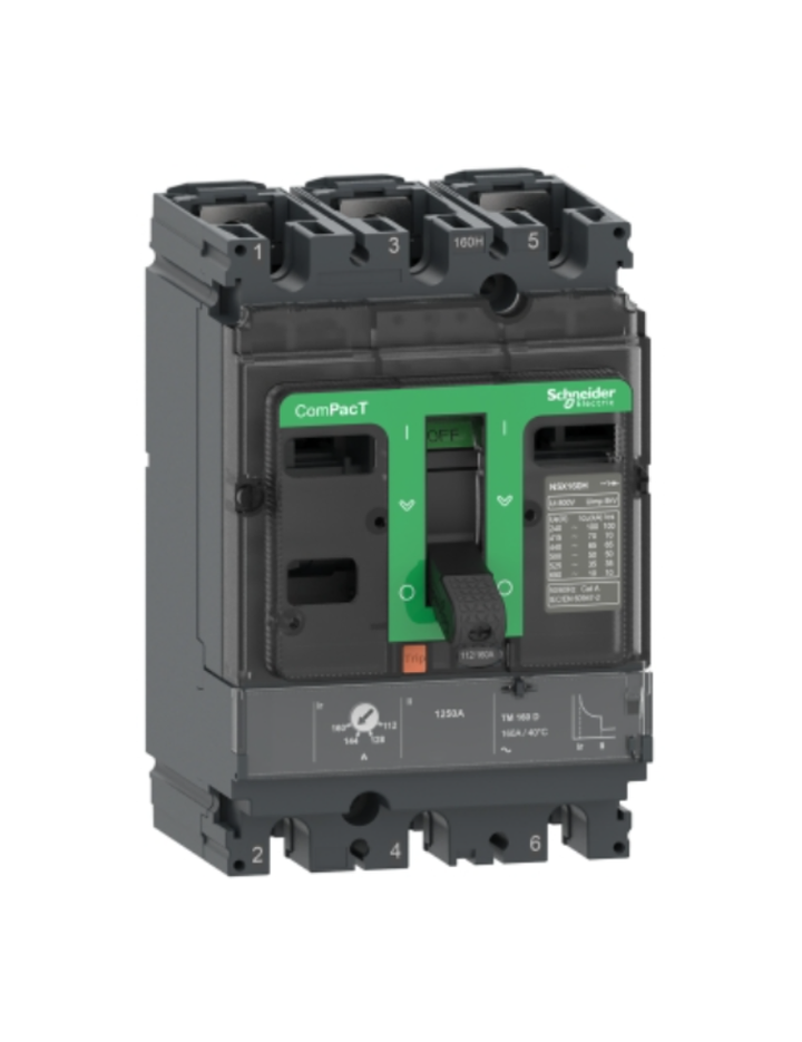 Circuit breaker, ComPacT NSX100B, 25kA/415VAC, 3 poles, TMD trip unit 16A