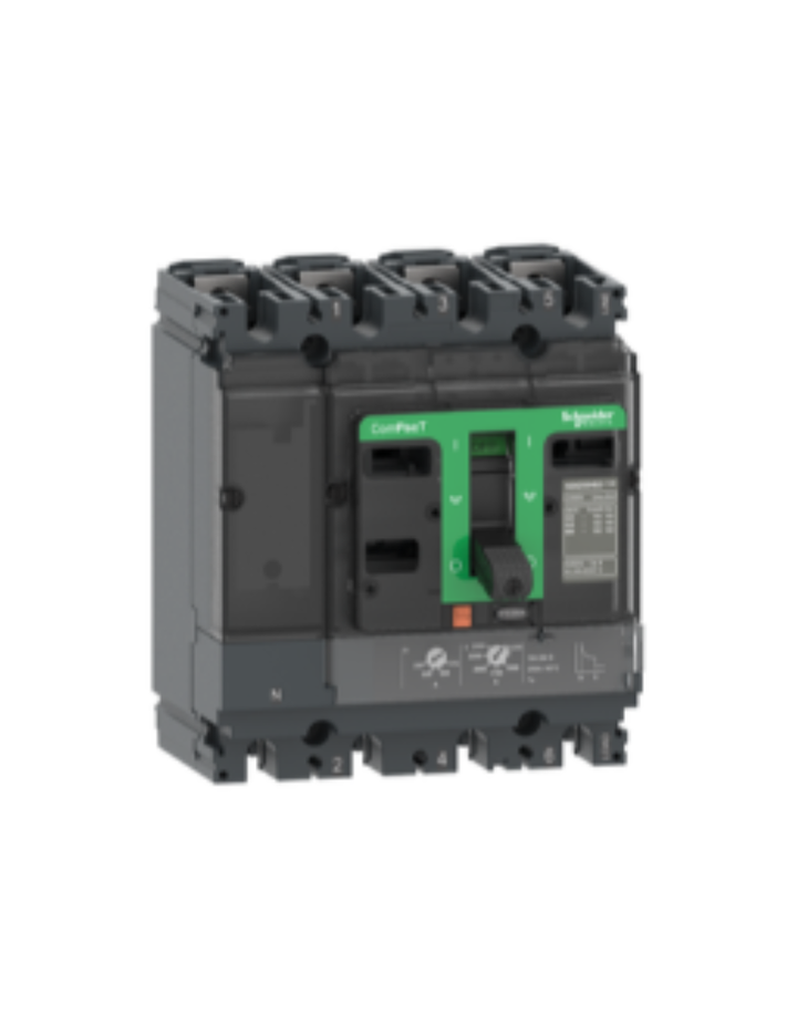 Circuit breaker, ComPacT NSX100B, 25kA/415VAC, 4 poles 3D (neutral not protected), TMD trip unit 100A