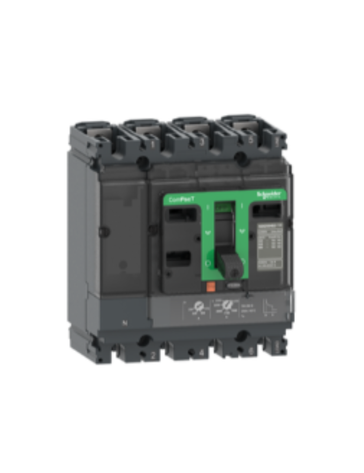 Circuit breaker, ComPacT NSX100B, 25kA/415VAC, 4 poles 3D (neutral not protected), TMD trip unit 63A