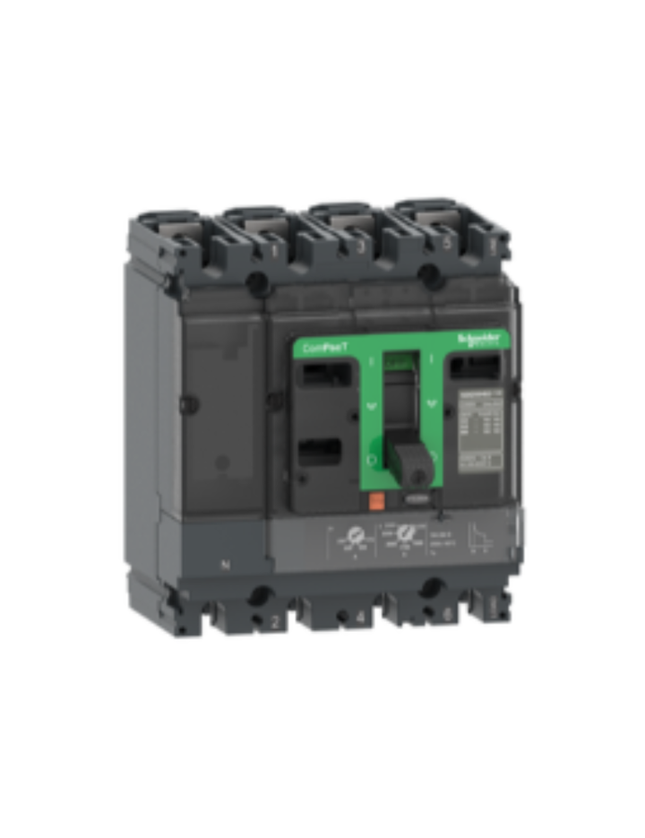 Circuit breaker, ComPacT NSX100B, 25kA/415VAC, 4 poles 3D (neutral not protected), TMD trip unit 40A