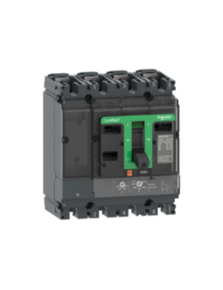 Circuit breaker, ComPacT NSX100B, 25kA/415VAC, 4 poles 3D (neutral not protected), TMD trip unit 40A