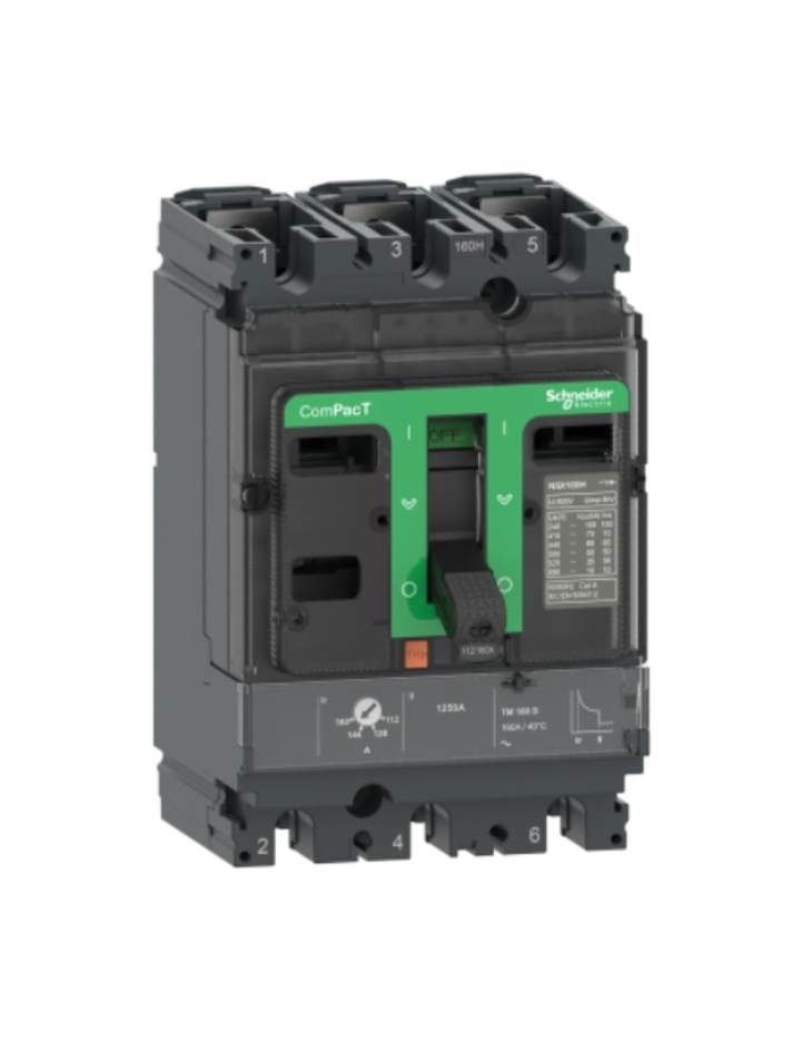 Circuit breaker, ComPacT NSX100F, 36kA/415VAC, 3 poles, TMD trip unit 63A
