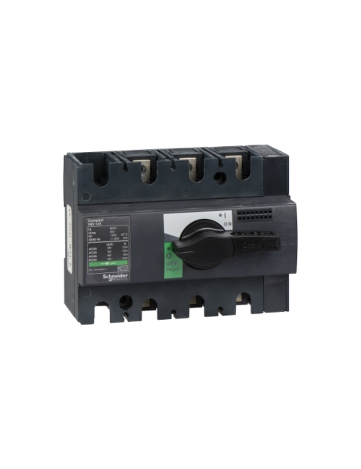 switch disconnector, Compact INS125 , 125 A, standard version with black rotary handle, 3 poles