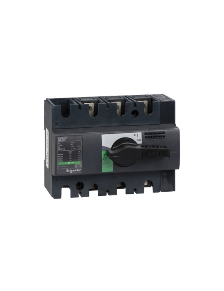 switch disconnector, Compact INS100 , 100 A, standard version with black rotary handle, 3 poles
