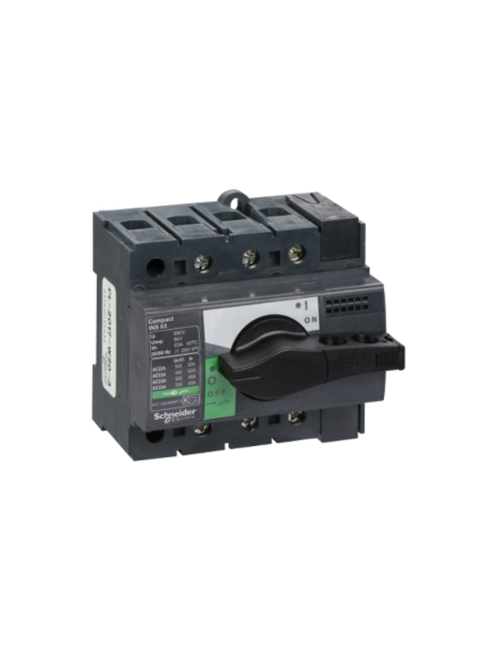 switch disconnector, Compact INS63 , 63 A, standard version with black rotary handle, 3 poles