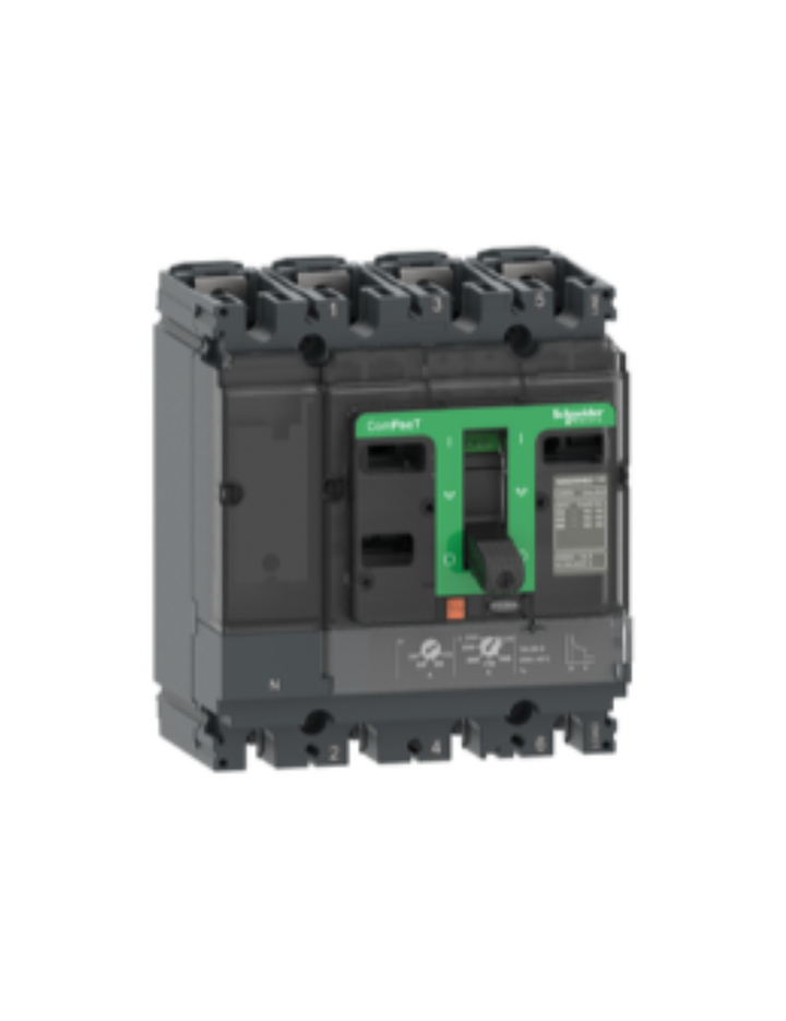 Circuit breaker, ComPacT NSX100F, 36kA/415VAC, 4 poles 3D (neutral not protected), TMD trip unit 25A