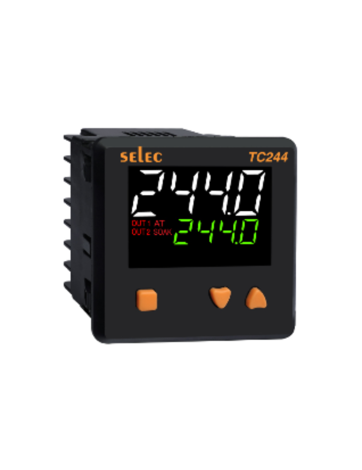 TC244CX White+Green Display, 2 relay output, 72X72mm