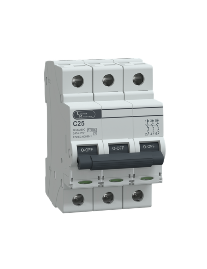 MCB TP 25A C-Curve 10kA