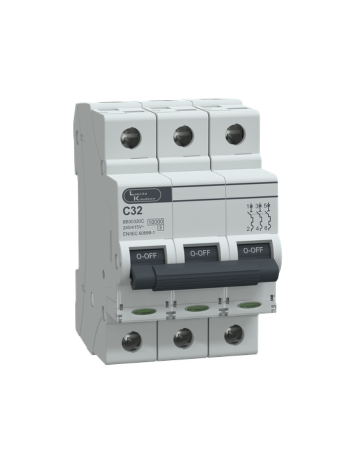 MCB TP 32A C-Curve 10kA