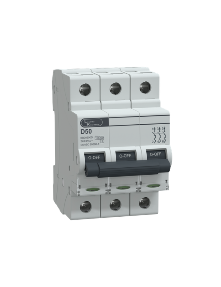 MCB TP 50A D-Curve 10kA