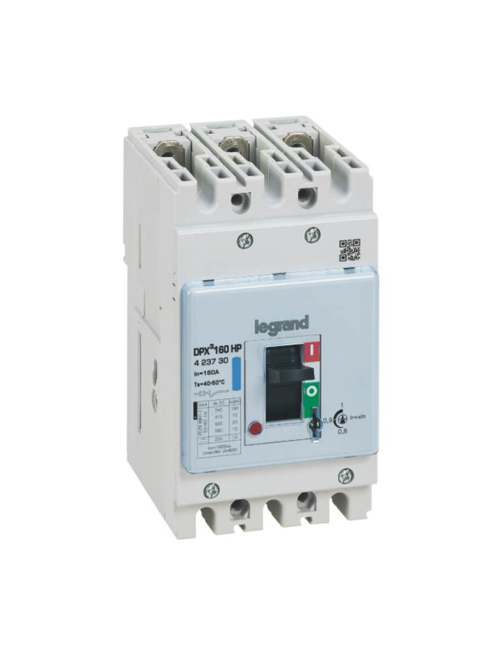 DPX³ 160 HP thermal magnetic release circuit breaker, 3 poles 160A , breaking capacity 70kA