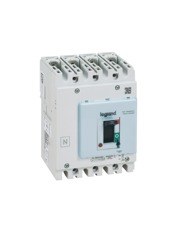 DPX³ 125 HP thermal magnetic release circuit breaker, 4 poles 125A with earth leakage module , breaking capacity 50kA