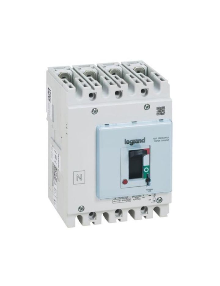 DPX³ 125 HP thermal magnetic release circuit breaker, 4 poles 80A with earth leakage module , breaking capacity 50kA