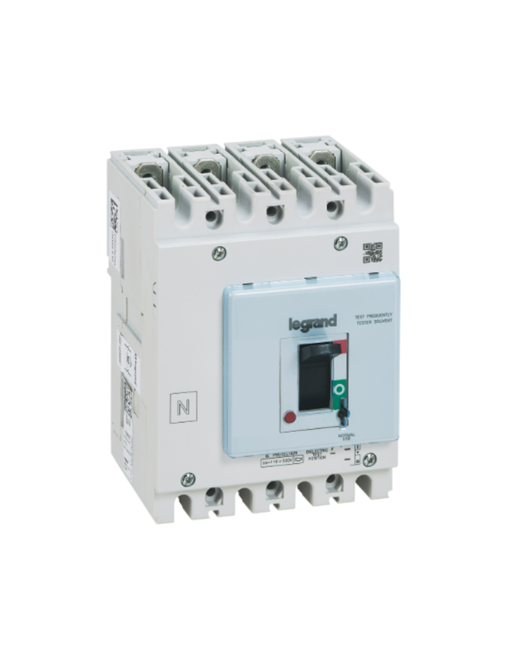 DPX³ 125 HP thermal magnetic release circuit breaker, 4 poles 40A with earth leakage module , breaking capacity 36kA