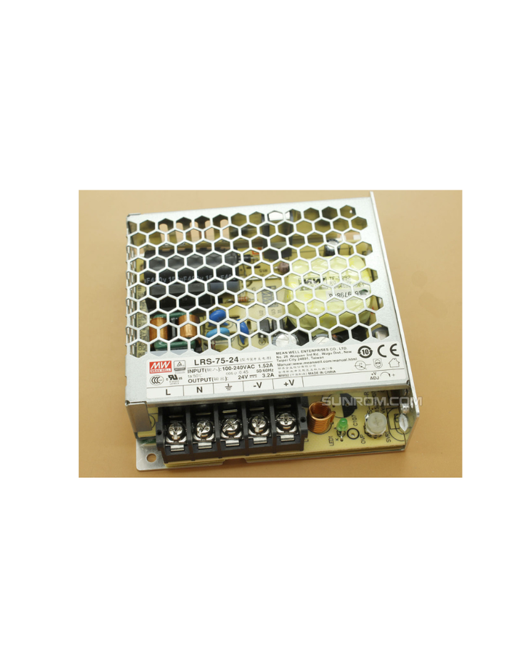 EST Lights Meanwell Metal Power Supply: LRS-75-24, 75W 24VDC (Golden)