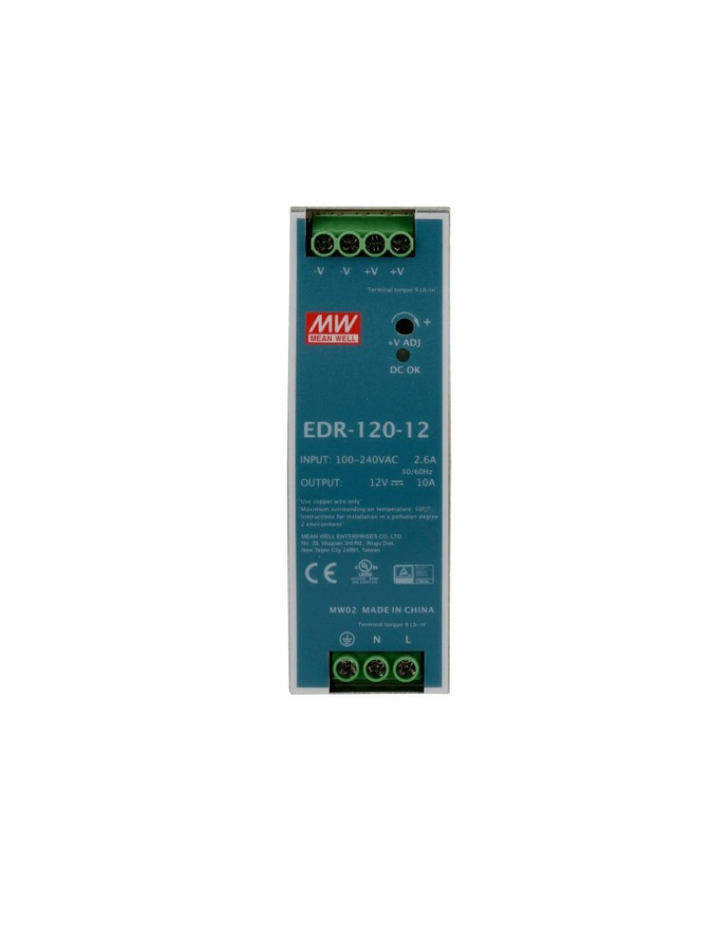 Mean Well EDR-120-12 Single Output DIN Rail Power Supply 12V 10 Amp 120W