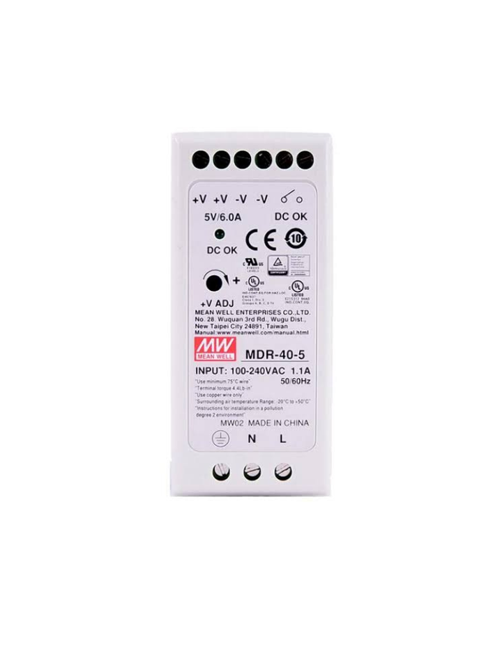 MEAN WELL Meanwell MDR-40-5 Power Supply - 30W 5V 6A - Miniature