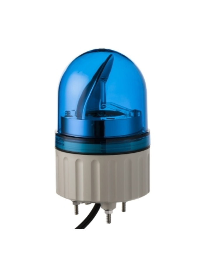 Schneider Electric XVR08B06 Picture Prewired rotating mirror beacon, Harmony XVR, 84mm, blue, without buzzer, 24V AC/DC